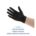 Food Service Disposable & Single Use Gloves | Boardwalk BWK396MCT 4.4 mil Disposable General-Purpose Powder-Free Nitrile Gloves - Medium, Black (1000/Carton) image number 7