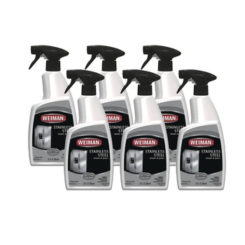 STAINLESS STEEL CLEANERS | WEIMAN 108A 22 oz. Spray Bottle Stainless Steel Cleaner and Polish - Floral Scent (6/Carton)