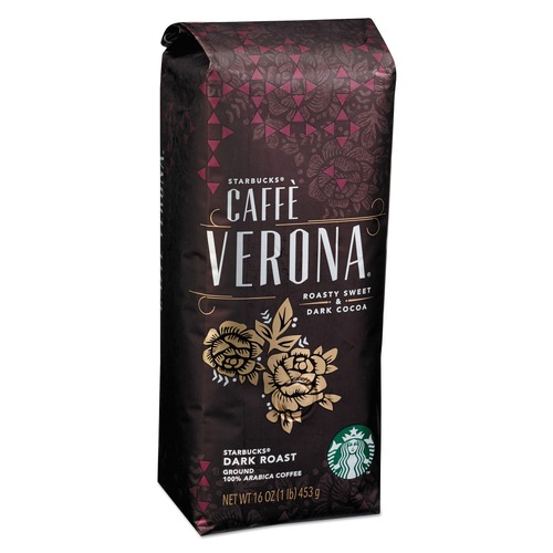 Coffee - Caffeinated | Starbucks 12413966 1 lbs. Bag Ground Coffee - Caffe Verona image number 0