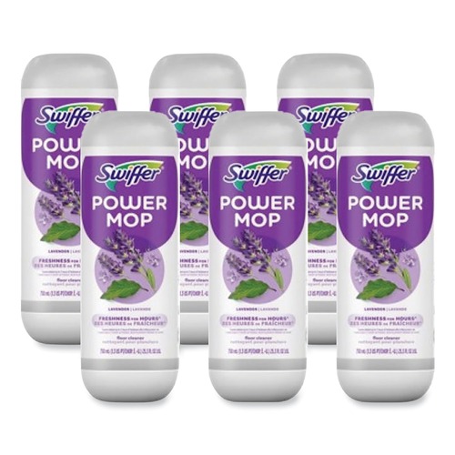 Floor Cleaners | Swiffer 80374081 PowerMop 25.3 oz. Bottle Cleaning Solution Refill - Lavender Scent (6/Carton) image number 0