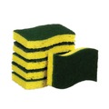 Scouring Pads & Sticks | Scotch-Brite 426 4.5 in. x 2.7 in. 0.6 in. Thick Heavy-Duty Scrub Sponge - Yellow/Green (6/Pack) image number 1