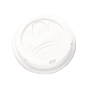 CUP LIDS | Dixie D9542 10 oz. - 20 oz. Hot Cups Drink-Thru Dome Lids - White (100/Pack)