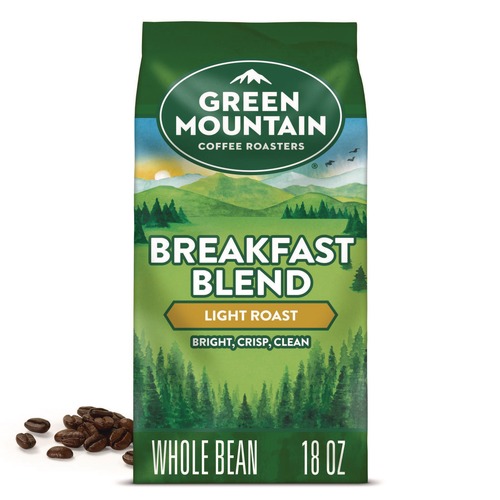 Coffee - Caffeinated | Green Mountain Coffee 5000379035 18 oz Bag Whole Bean Coffee - Breakfast Blend image number 0