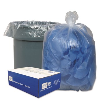PRODUCTS | Classic Clear 1507158 56 Gallon 0.9 mil 43 in. x 47 in. Linear Low-Density Can Liners - Clear (100/Carton)