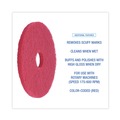 Floor Pads-Cleaning, Buffing & Polishing | Boardwalk BWK4015RED 15 in. Diameter Buffing Floor Pads - Red (5/Carton) image number 4