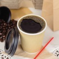 Cups | Karat C-KRC508 8 oz Ripple Hot Cups - Kraft/White (500/Carton) image number 3