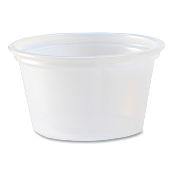 Fabri-Kal 000000000009505191 0.75 oz. Plastic Portion Cups - Translucent (10/Carton)