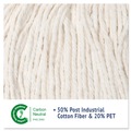 Mop Heads | Boardwalk BWK503WHCT 5 in. Super Loop Cotton/Synthetic Fiber Wet Mop Head - Large, White (12/Carton) image number 9