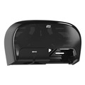 Toilet Tissue Dispensers | Tork 565528 16.62 in. x 5.25 in. x 9.93 in. High Capacity Bath Tissue Roll Dispenser for OptiCore - Black (1/Carton) image number 3