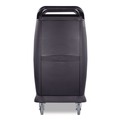 Carts | Boardwalk CC203603 18 in. x 36.25 in. x 38 in. 300 lb Capacity Plastic Bussing Cart with 3 Shelves - Black image number 2