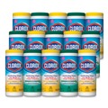 Cleaning Cloths & Wipes | Clorox 30112 7 in. x 8 in. 1-Ply Disinfecting Wipes - Fresh Scent/Citrus Blend (35/Canister, 3/Pack, 5 Packs/Carton) image number 0