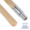 Handles & Braces | Boardwalk BWK136 0.94 in. x 60 in. Metal Tip Threaded Hardwood Broom Handle - Natural image number 5