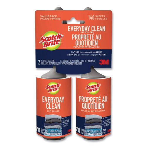 Lint Rollers | Scotch-Brite 7100278673 Everyday Clean Lint Roller (2/Pack) image number 0