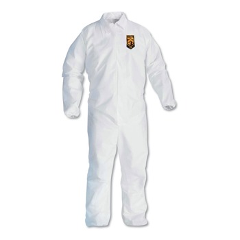 Ansell KCC 44317 A40 Elastic-Cuff and Ankles Coveralls - 4X-Large, White (25/Carton)
