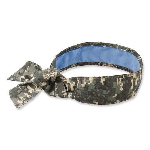 Head & Face Protection | Ergodyne 12562 Chill-Its 6700CT One Size Fits Most Cooling Bandana PVA Tie Headband - Camo image number 0