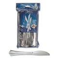 Disposable Knives | WNA REF320KN Reflections Heavyweight Plastic Knife Utensils - Silver (40/Pack) image number 2