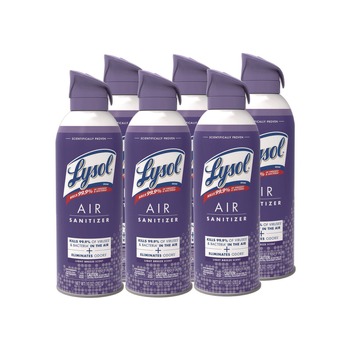 LYSOL Brand 19200-99394 10 oz Aerosol Can Air Sanitizer Spray - Light Breeze Scent (6/Carton)