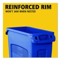 Indoor Waste Receptacles | Rubbermaid Commercial FG354007BLUE 23 Gallon Slim Jim Recycling Plastic Container with Venting Channels - Blue image number 2