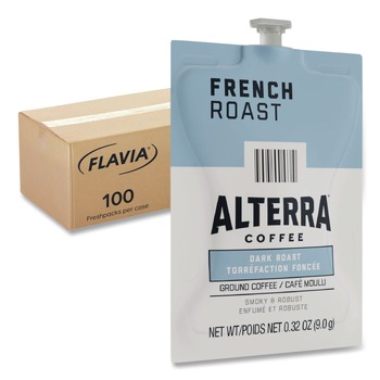 CAFFEINATED | FLAVIA 48010 0.32 oz. Pouch Alterra Coffee Freshpack - French Roast (100/Carton)