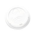 Cup Lids | Dixie D9542 10 oz. - 20 oz. Hot Cups Drink-Thru Dome Lids - White (100/Pack) image number 1