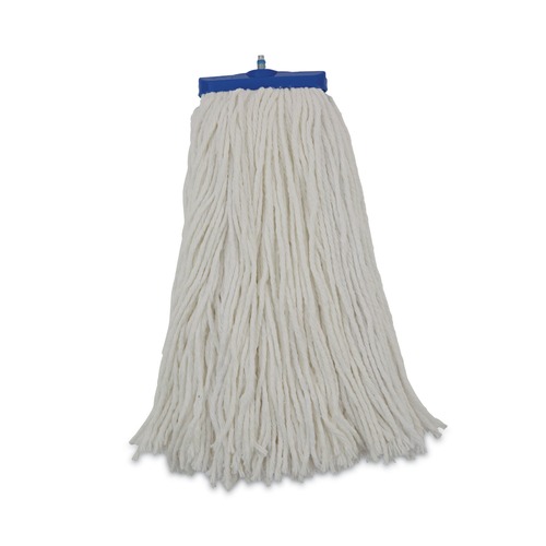 Mop Heads | Boardwalk BWKRM32016 16 oz. Rayon Cut-End Lie-Flat Mop Head - White (12/Carton) image number 0