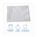 Low-Density Trash Bags | Boardwalk H7658TWK 38 in. x 58 in. 60 gal. 0.9 mil Linear Low Density Industrial Can Liners - White (100/Carton) image number 1