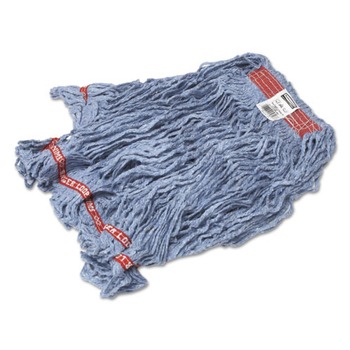 MOP HEADS | Rubbermaid Commercial FGC11306BL00 Swinger Loop 24 oz. Cotton/Synthetic Wet Mop Heads - Large, Blue (6/Carton)