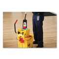Buckets & Wringers | Rubbermaid Commercial FG757788YEL 35 qt. WaveBrake 2.0 Down-Press Plastic Bucket/Wringer Combos - Yellow image number 8