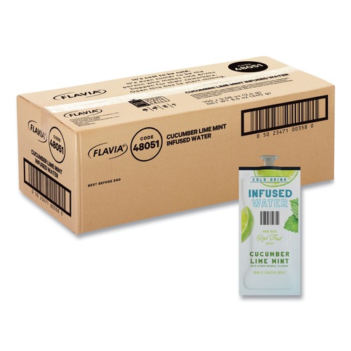 Bottled Water | FLAVIA 48051 Infused Water Freshpack - Cucumber Lime Mint (100/Carton) image number 0