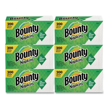 LUNCHEON NAPKINS | Bounty 96595 12-1/10 in. x 12 in. 1-Ply Quilted Napkins - White (8/Carton)