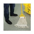 Mop Heads | Boardwalk BWK524C 24 oz. Pro Loop Web/Tailband Premium Saddleback Cotton Mop Head - White (12/Carton) image number 7