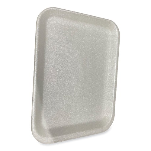 Food Containers & Lids | GEN 4SWH 9.5 in. x 7.25 in. x 0.5 in. No. 4S Foam Meat Trays - White (500/Carton) image number 0