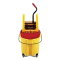 Buckets & Wringers | Rubbermaid Commercial FG757788YEL 35 qt. WaveBrake 2.0 Down-Press Plastic Bucket/Wringer Combos - Yellow image number 5