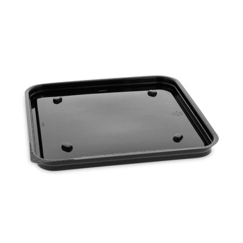 Pactiv Corp. 75SBASE 7.5 x 7.5 x 0.56 Recycled Plastic Brownie Container - Black (195/Carton)