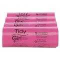 Feminine Care Dispenser Liners | Tidy Girl TG-7514P10 4 in. x 4 in. x 10 in. Feminine Hygiene Sanitary Disposal Bags - Pink/Black (600/Carton) image number 1