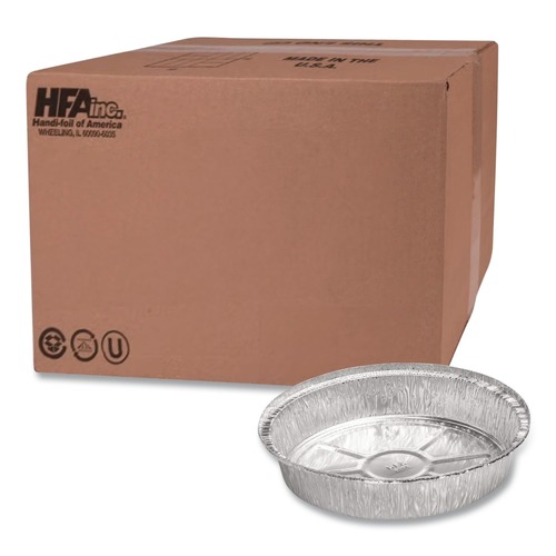 Food Containers & Lids | Handi-Foil HFA 400440 9.03 in. x 1.25 in. 32 oz. Aluminum Containers - Silver (500/Carton) image number 0