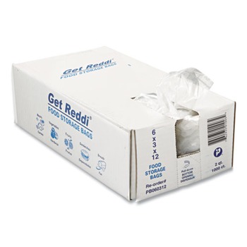 FOOD AND UTILITY BAGS | Inteplast Group PB060312 2-Quart 0.68 mil. 6 in. x 12 in. Food Bags - Clear (1000/Carton)