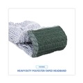Mop Heads | Boardwalk BWK552 Rayon/Polyester Wide Floor Finish Mop Head - Medium, White/Blue (12/Carton) image number 7