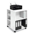 Carts | Durable 311302 20.79 in. x 23.31 in. x 29.45 in. 6 Shelves Wood Flexible Multi-Functional Cart for Office Storage - White image number 3