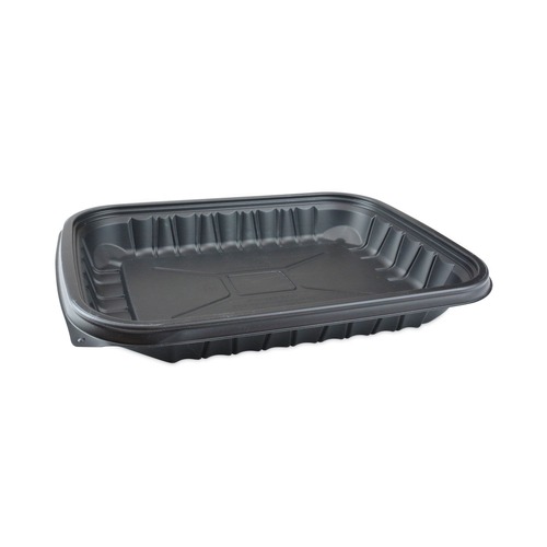 Food Containers & Lids | Pactiv Corp. YCNB12X94800 48 oz. 11.75 in. x 8.75 in. x 1.61 in. EarthChoice Entree2Go Takeout Container - Plastic, Black (200/Carton) image number 0