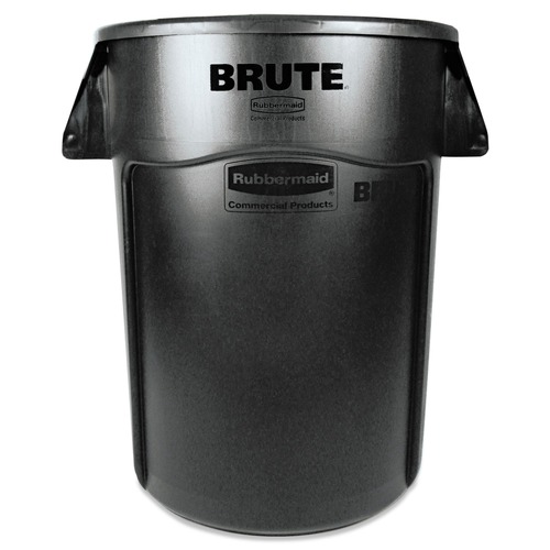 Indoor Waste Receptacles | Rubbermaid Commercial FG264360BLA 44 gal. Vented Round Plastic Brute Container - Black image number 0