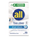 Fabric Softener & Starch | Dial 72613 47362 Free Clear Dryer Sheets - Fragrance Free (6/Carton) image number 1