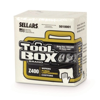  | Sellars 660708501003 1-Ply 11.87 x 13 Z400 Quarterfold Wipers - White (12/Carton)