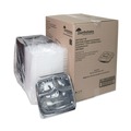 Food Storage Containers & Lids | Pactiv Corp. DC109330B000 34 oz. 3 Compartment Base/Lid 10.5 in. x 9.5 in. x 3 in. Vented Dual Color Microwavable Plastic Hinged Lid Container - Black/Clear image number 2