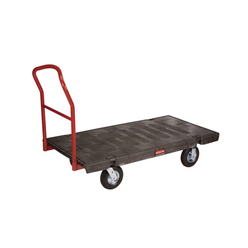 Carts & Trucks | Rubbermaid Commercial FG443610BLA 24 in. x 48 in. 1200 lbs. Capacity Heavy-Duty Platform Truck Cart - Black image number 0