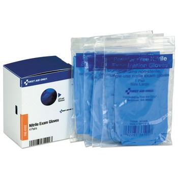 FIRST AID KIT REFILLS | First Aid Only FAE-6102 Nitrile Exam Gloves Refill (4/Box)