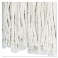 Mop Heads | Boardwalk BWK224CCT 24 oz. Cotton Premium Cut-End Wet Mop Heads - White (12/Carton) image number 2
