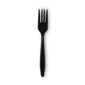Disposable Forks | Dixie PFH53C Individually Wrapped Heavyweight Plastic Forks - Black (1000/Carton) image number 1