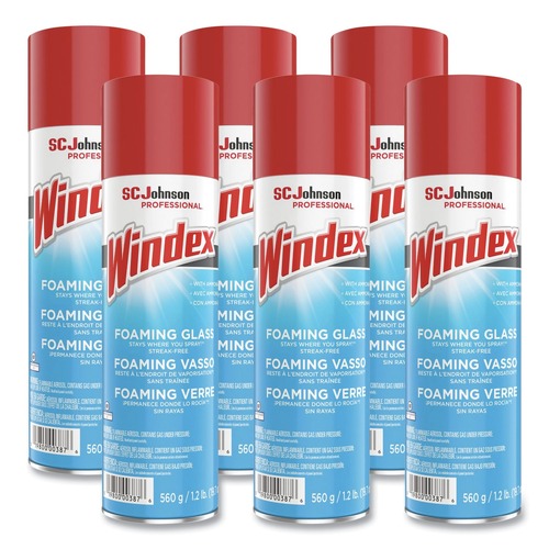Disinfecting & Cleaning Solutions | Windex 10019800003873 20 oz. Aerosol Spray Foaming Glass Cleaner - Fresh (6/Carton) image number 0