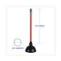 Toilet Plungers | Boardwalk BWK09201EA 18 in. Plastic Handle Toilet Plunger for 5-5/8 in. Bowls - Red/Black image number 3